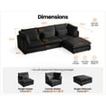 thumbnail image 4 of CHIC HOUSE Oversized Modular Sofa,Extra Deep Cloud Corduroy Sectional Couch with Ottoman Chaise,FSC Certified Fluffy Chenille 6 Seat U-Shaped Sofa for Living Room,Villa, 4 of 9