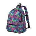 thumbnail image 2 of Green Blue Butterfly Pink Purple Pattern Cute School Backpack with Padded Back and Adjustable Shoulder Straps 13.4"x11"x4.7", 2 of 5