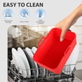thumbnail image 4 of 2Pcs Air Fryer Silicone Pot avec Poignée Réutilisable Air Friteuse Doublure Résistant à la Chaleur Air Friteuse Panier en Silicone Rectangle Cuisson Pan Air Fryer Accessoires Doublures pour Air Friteuse Four Micro-Ondes, 4 of 9