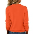 thumbnail image 4 of Resicozy Women's Knitted Collared Sweaters Long Sleeve V-Neck Polo Shirts Winter Casual Fashion Solid Color Pullover Tops Saffron L, 4 of 5