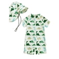 thumbnail image 2 of ATAIKU Baby Boys Swimsuit Dinosaurs Toddler One Piece Zipper Bathing Suit Short Sleeve Rash Guard Swimwear Sunsuit with Sun Hat, 2 of 10