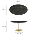 thumbnail image 6 of Modway Lippa 54" Oval Artificial Marble Dining Table in Gold Black, 6 of 8