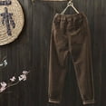 thumbnail image 4 of Gibobby pantalones de yoga Moda mujer talla grande pana cintura elástica bolsillo Harem pantalones largos (Café, M), 4 of 4