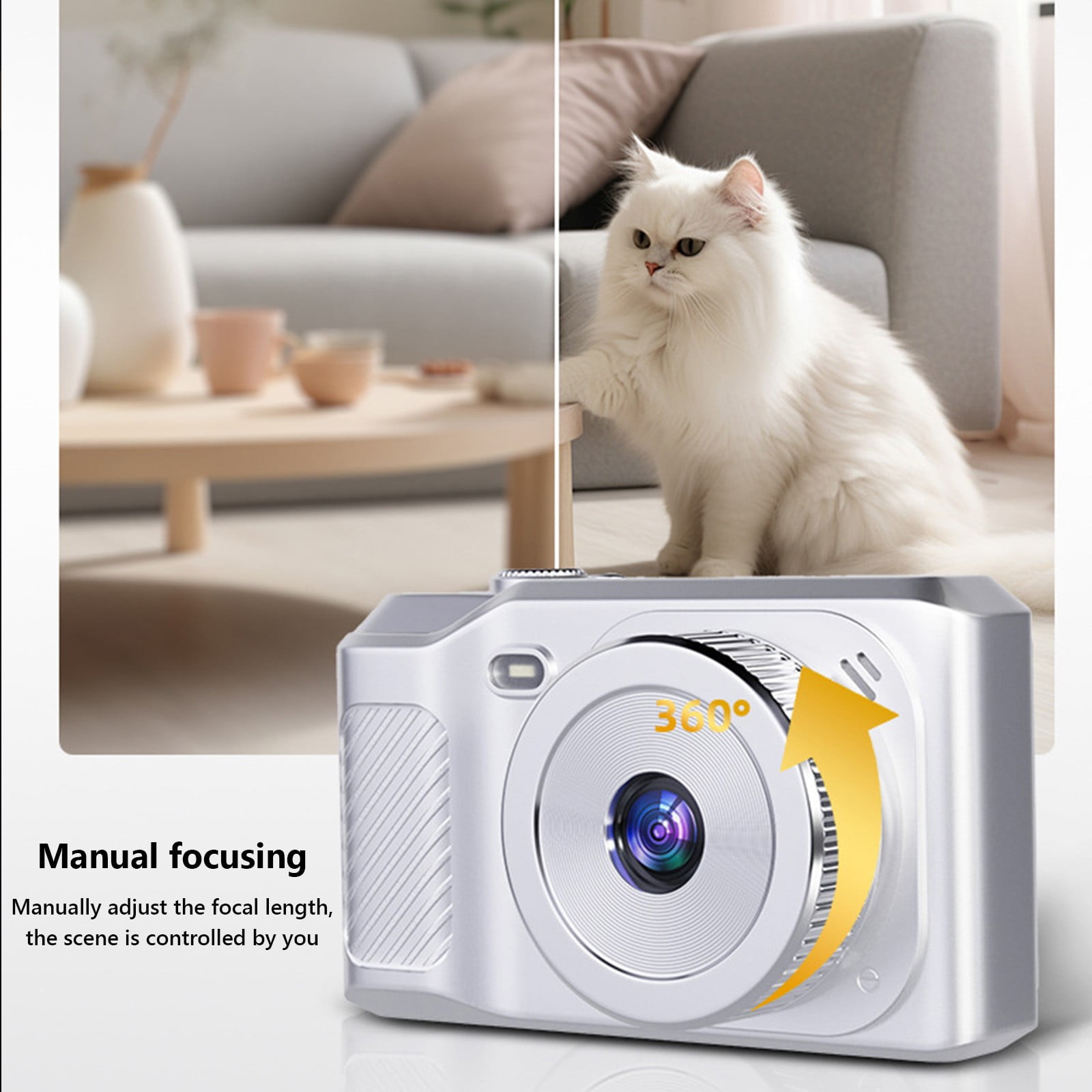 8X Zoom 4K High-Definition Digital Camera Integrated With Photography And Recording 2.8 Inch Ips Screen Manual Focus Retro Cameras Are Easy To Carry