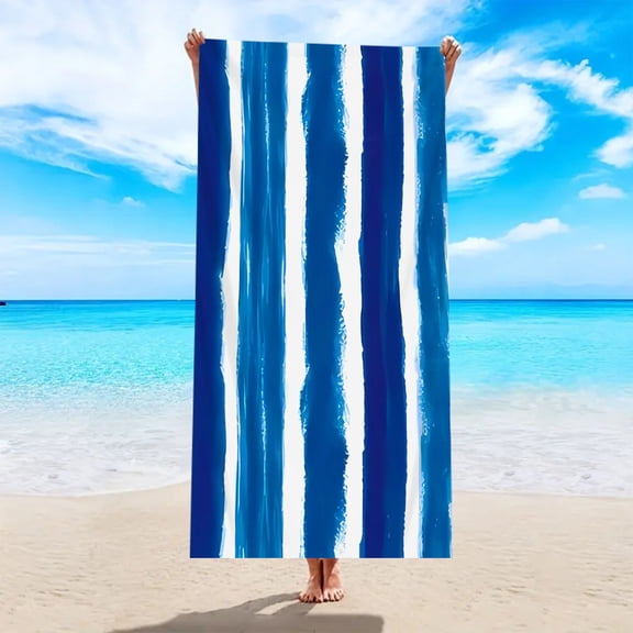 Microfiber Beach Towel Quick Dry Sand Free Lightweight 59X29.5 Inches Soft Absorbent Swimming Pool Towel for Travel Cruises Vacation Camping Gym, Blue
