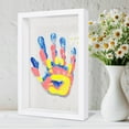 thumbnail image 5 of KQJQS Family Handprint Kit, DIY Hand and Footprint Kit Wooden Frame, Handmake Craft Keepsake- 6 Colors Non-Toxic Paint, Gifts for New Mom, New Parents, Mother's Day, Home Decor (Brown), 5 of 5