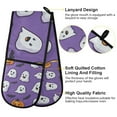 thumbnail image 2 of Yayeee Double Oven Mitt Kitchen Heat Resistant Baking 35" x7" Quilted Glove, Halloween Ghosts Purple, 2 of 6