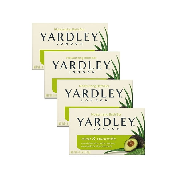 4 Pk Yardley London Moisturizing Bath Bar Aloe & Avocado 4.0 Oz.
