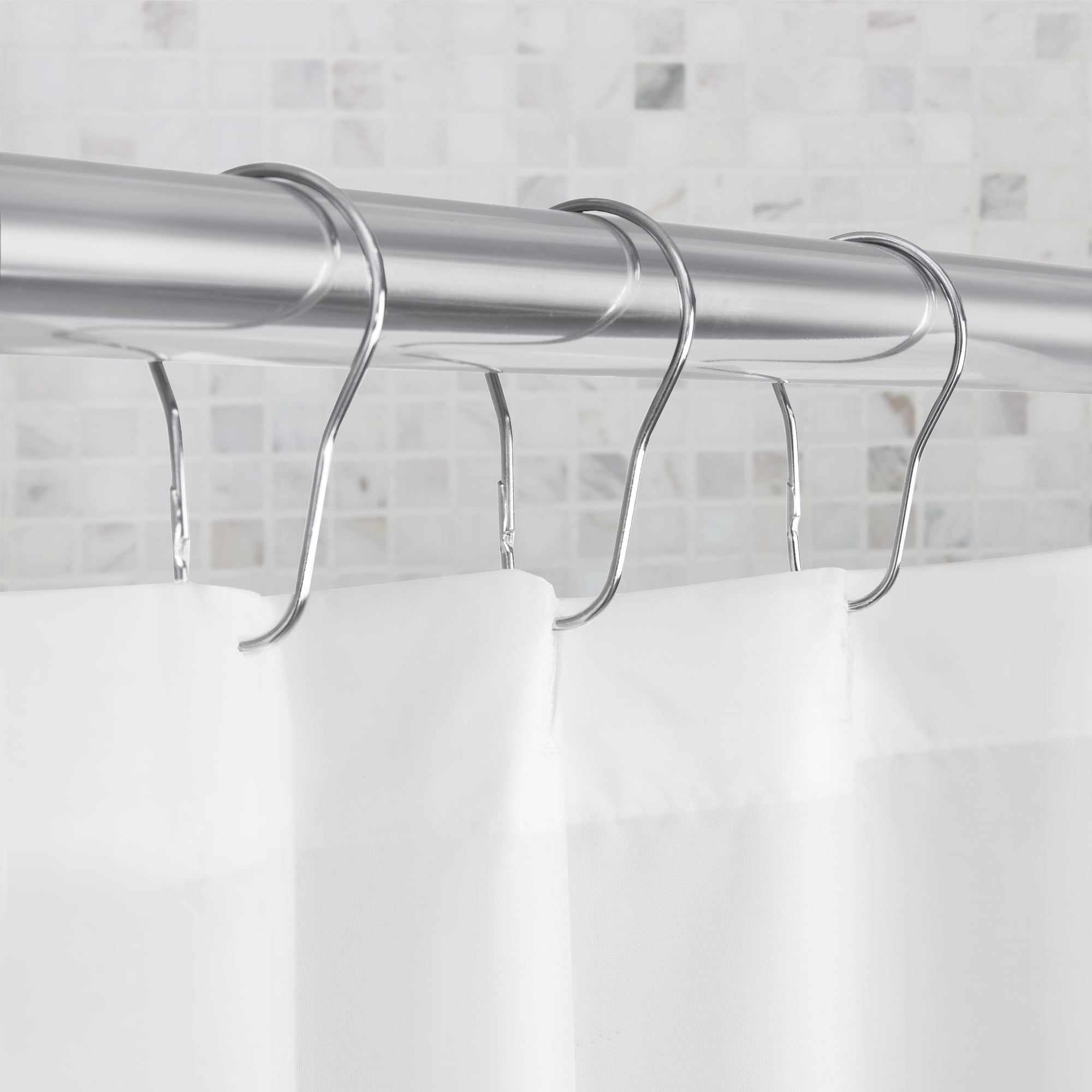 Mainstays Wire Chrome Shower Curtain Rings,Set of 12