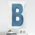 thumbnail image 1 of Letter B Tapestry, Jeans Clothing Retro Fashion Style Alphabet Elements Youth Typography Design, Fabric Wall Hanging Decor for Bedroom Living Room Dorm, 5 Sizes, Blue Yellow, by Ambesonne, 1 of 1