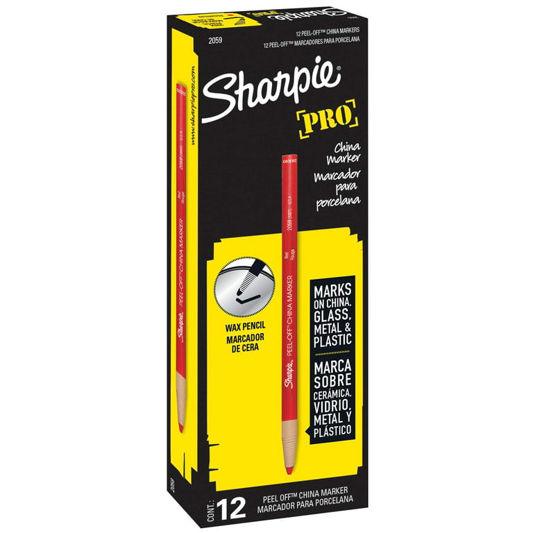 Sharpie 2059 Peel-Off China Marker, Red, 12-Pack 