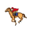 ID 1332 Horse Racing Jockey Patch Equestrian Rider Hobby Craft Iron-On Applique