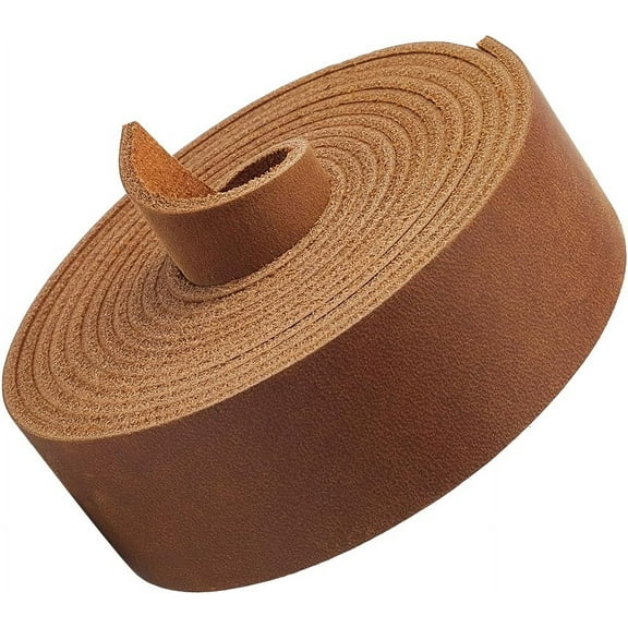 72 Inch Top Grain Cowhide Leather Strap Cow Hide Leather Crazy Horse Leather String 1 Inch Wide Genuine 1.8mm Thick Leather Cord Real Leather Strip Tooling for Crafts Shoes Camel