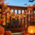 thumbnail image 6 of AYktou Fall Leaf Garlands Thanksgiving Garland, 6.7 Ft Lifelike Artificial Maple Leaf Fall Garland, Table Centerpiece Rattan Fireplace Hanging Vines for Home Holiday Wedding Door Party Christmas, 6 of 9