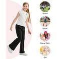 thumbnail image 6 of Rolanko Girls Flare Wide Leg Sweatpants Elastic Waist Bell Bottoms Pants for Kids Sweats with Pockets 5-12Y, 6 of 7