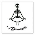 thumbnail image 1 of DistinctInk Custom Bumper Sticker - 8" x 8" Decorative Decal - White Background - Namaste Yoga Skeleton, 1 of 2