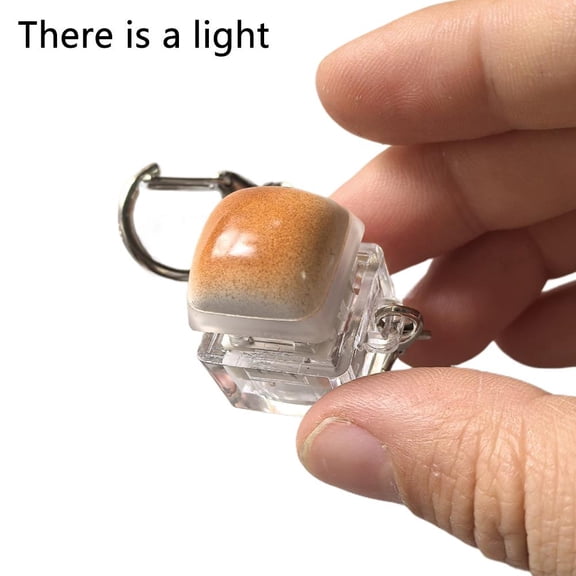 Caramel Bread Shaped Fidget Keychain, Clicking Sound, Stress & Anxiety Relief Gadget