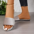 thumbnail image 5 of QINGFSAP Womens Minimalist Wide Strap Open Toe Slide Sandals Lightweight Non Slip Comfortable Flat Beach Slippers, 5 of 9