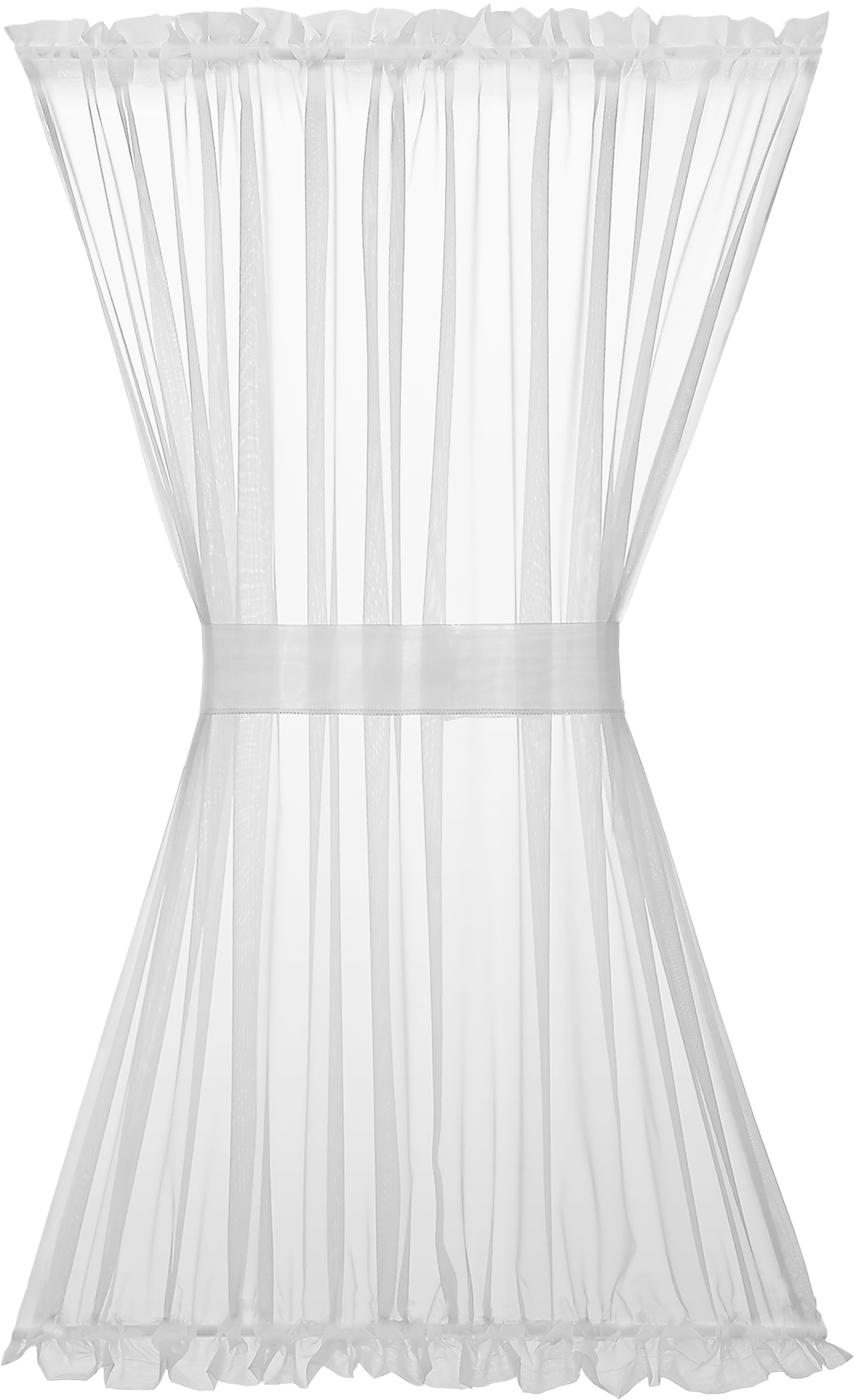 Luxurious Batiste Semi Sheer French Door Curtain Panel with Tieback (White, 45 in.) - image 2 of 2