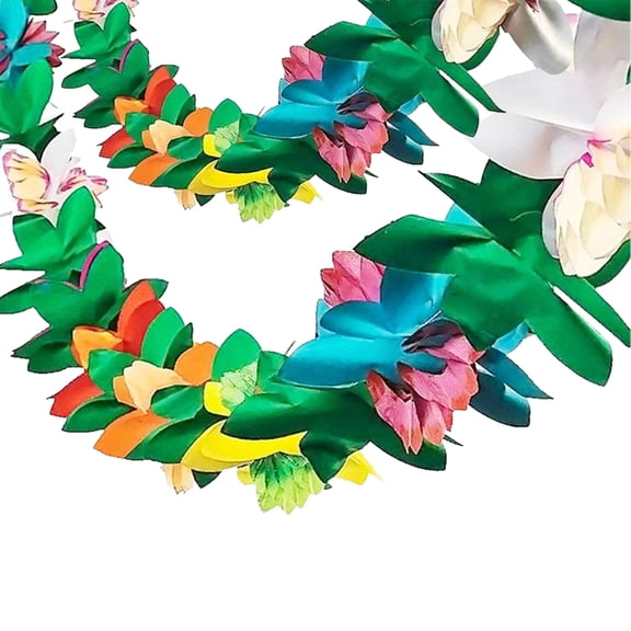 TFixol Gardening Gift 10FT Hawaiian Flower Garland Colorful Tropical Paper Flower Garlands Hibiscus Garland Flower Lei Garland for Birthday Wedding Baby Shower Jungle Party Decorations
