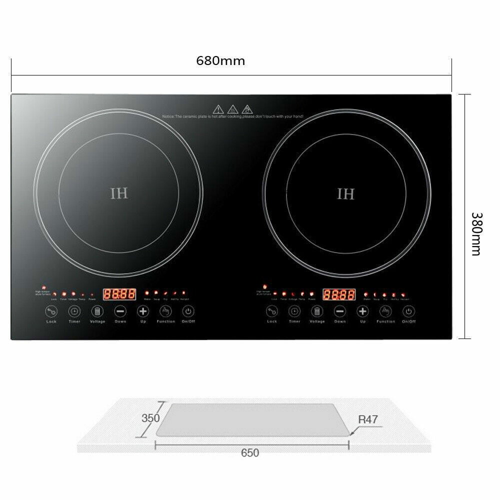 Portable Induction Cooktop Countertop 2400W Dual Cooker Burner Stove Hot Plate