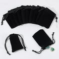 thumbnail image 4 of 1Set 60 Pcs Velvet Drawstring Bags 2.76x1.97 Inch Rectangle Drawstring Jewelry Pouches Gift Packaging Bags for Christmas Wedding Birthday Party Favors Black, 4 of 6