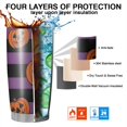 thumbnail image 7 of 20oz Tumblers Halloween Purple and Black Striped Pumpkins Stainless Steel Vacuum Insulated Double Wall Travel Tumbler Cups Mug with Lid and Straw,Cleaning Brush for Cold & Hot Drinks, 7 of 7