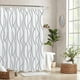 thumbnail image 1 of Cortina de ducha de tela texturizada de 180 x 180 cm, con estampado de rayas gris plata, de lino, moderna, de lujo, para baño, lavable a máquina., 1 of 5