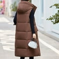 thumbnail image 4 of FNFHFY Women's Long Style Jacket Vests Solid Color Fall Winter Hooded Vests Slim Fashion Double Side Big Pockets Outing Gilets, 4 of 9