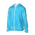 thumbnail image 2 of Pofeuu Sky Blue Glitter Print Sun Protection Outdoor Lightweight Full Zip UV Cooling Hoodie Long Sleeve Summer Clothing for Outdoor Hiking-Large, 2 of 5