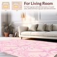 thumbnail image 2 of ODIKA 6'x9' Machine Washable Non-Slip Area Rug, Swirl Motif Featuring Curved Waves and Delicate Loops High Traffic Rug with Pad, Pink, 449008, 2 of 8