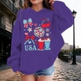 thumbnail image 2 of Byoo Girl USA Graphic Hoodie 4th of July Long Sleeve Pullover Sweatshirt with Pocket,Purple, 2 of 4
