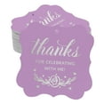 thumbnail image 1 of Inkdotpot Hang Tags Thanks For Celebrating With Me Birthday Favor Bracket Shape Gift Tags Real Silver Foil Bonbonniere Tag Pack Of 50, 1 of 7