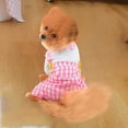 thumbnail image 5 of Outfits for Small Dogs, Summer Shirts with Plaid Pants, Cats Clothes Adorable Overalls for Pets 4 Legs(pink) - S, 5 of 5
