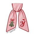 thumbnail image 7 of Christmas Wreath Sash Bow Red White Striped Fabric with Embroidery Letter for Front Door Decor, 7 of 7