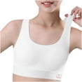 thumbnail image 3 of Xfvqtps Girls Sports Bras with Padded Fixed Cup Seamless Soft Comfortable Mesh Breathable Color Block Training Bra for Big Kids Teen Bras for Girls Ages 12-15 White, 3 of 7