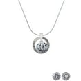 thumbnail image 2 of Delight Jewelry Silvertone 3-D Large Jack O' Lantern with Leaves Gymnastics Ring Charm Necklace, 18", 2 of 4