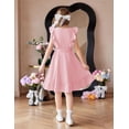 thumbnail image 5 of Arshiner Girls Spring Summer Dresses Flutter Sleeve A-line with Belted Pockets Casual Party Dress, 5 of 6
