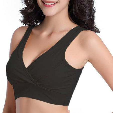 Pavied Wireless Bras Seamless Bras Cotton Bras Women s Vest No Steel Ring Nursing Cotton Underwear Comfortable Sleeping Bra Full Coverage Bras Womens Bras Black M