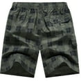 thumbnail image 2 of Aayomet Men Shorts Mid Waist Pant Short Cargo Pant Solid Splice Pocket Drawstring Shorts Fashion Solid Color Loose (Green, L), 2 of 5
