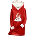 thumbnail image 2 of Craaazy Women's Sherpa Lined Hoodies Fleece Warm Christmas Sweatshirt Thickened Winter Pullover Thermal Tops Gifts, 2 of 6