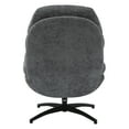 thumbnail image 2 of Kerry Swivel Lounge Chair & Footrest in Gray Fabric and Black Base, 2 of 9