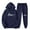 Navy, variant on USSUMA Sweatsuit for Women 2 Piece Set Womens Hoodies Long Sleeved Pullover Sweatpant Outfits Pocket Drawstring Print Tracksuit Elastic Waist Comfortable Jogger Sets Loose Fitness Workout Fall Suit