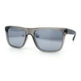 thumbnail image 4 of Polarized Mens Refined Rectangle Color Mirror Sport Horn Rim Sunglasses Slate - Silver Mirror, 4 of 8