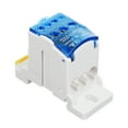 thumbnail image 2 of 1 Pack 6 Positions Screw Terminal Strip Blocks with Cover Block Rail Type Distribution Box Din Rail Terminal Block Electric Wire Connector, 2 of 7