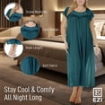thumbnail image 2 of Ezi Satin Nightgowns for Women - Soft & Breathable Knee-Length Night Gowns - Adult Womens Nightgown M - Plus Size,4X,Sky Blue, 2 of 9