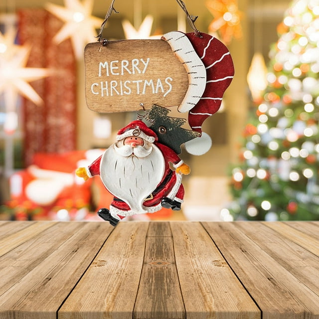 Xihbxyly Decoración para Árbol de Navidad, Letrero Colgante de Madera, Temática de Papá Noel Multicolor, Decoración Navideña para Interiores y Exteriores, Ligera y Duradera, Perfecta para Fiestas En
