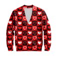 thumbnail image 7 of QHRMKOG Cardigan Sweaters for Men Cute Valentine's Day Heart Cardigans Graphic Loose Fit Long Sleeve V Neck Button Up Cardigan Sweaters Trendy Ribbed Knited Sweaters Red 2XL, 7 of 7
