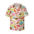 thumbnail image 2 of Lafuoo Color Donut Pattern Men's Cuban Collar Short Sleeve Shirt, Button-Down Resort Beach Pocket Shirt-XX-Large, 2 of 6