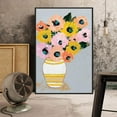thumbnail image 2 of IDEA4WALL Framed Canvas Wall Art Minimalist Flowers in a Vase Painting Prints for Modern Home Decoration Ready to Hang - 24x36 inches, 2 of 4